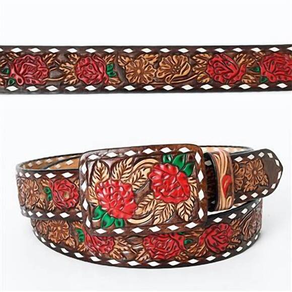 AMERICAN DARLING Accessories - NEW AMERICAN DARLING women's rose leather belts in brown